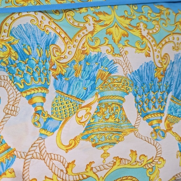 {Caché} Women’s Blouse Multicolor Tassel Print Tie Cold Shoulder Blouse - Size S - Picture 11 of 12